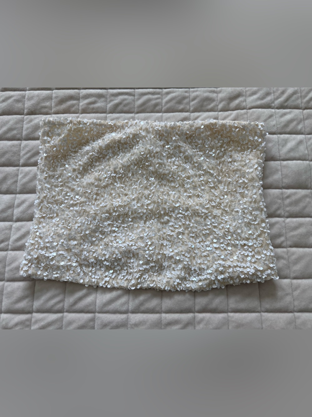 H&M White Sequin Tube Top